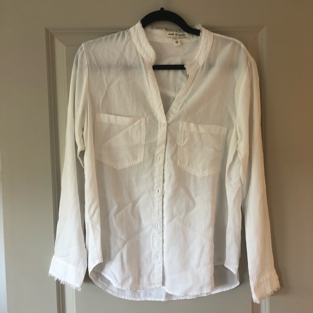 Anthropologie Cloth & Stone White Button Down